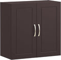 SoBuy Wall Cabinet Laundry Room, Medicine Cabinet for Bathroom Kitchen Garage,Floating Cabinet Hanging Storage with Adjustable Shelf, Brown FRG231-BR