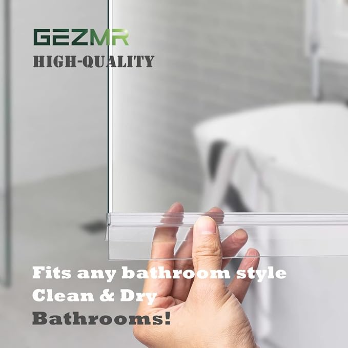 2-Pack Frameless Shower Door Bottom Seal (3/8'' X 39'') Clear Glass Shower Door Seal Strip Shower Door Sweep can Covers up to 23mm Gap - Stop Leaks