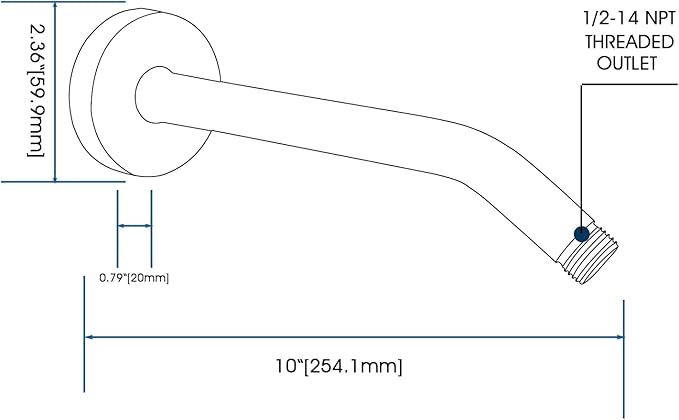 10 Inch Shower Arm with Flange and Stabilizer Bracket, Wall Mounted Shower Pipe Arm 304 Stainless Steel For Fixed Shower Head & Handheld Showerhead, Brushed Nickel