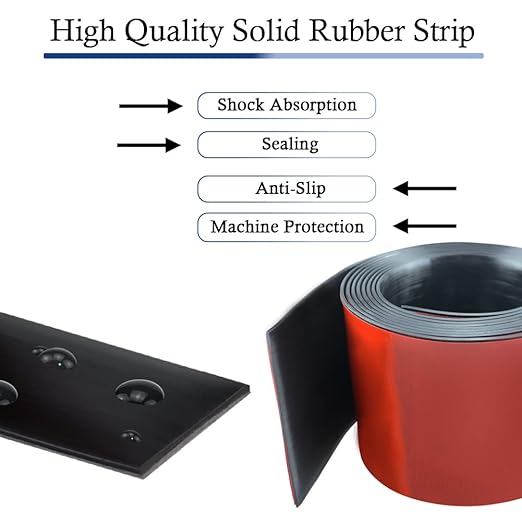 Neoprene Rubber Strips Self Adhesive Solid Rubber Sheets, Rolls & Strips for DIY Gaskets Crafts Pads Seals Warehouse Flooring Neoprene Sheet with Adhesive Backing (6" Wide x 1/5" Thick x 40' Long)