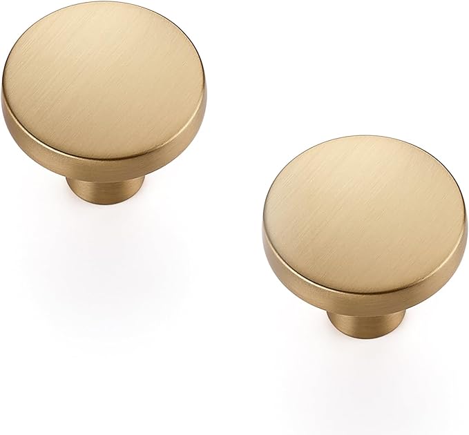 Ravinte 5 Pack Drawer Pulls 1-1/4 Inch Kitchen Cabinet Knobs Solid Round Dresser Drawer Knobs Champagne Bronze Dresser Knobs Drawer Knobs Simple Cabinet Hardware for Cupboard Drawer Pulls