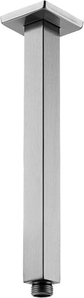 BESTILL 10 Inch Brushed Nickel Ceiling Mount Shower Arm and Flange, Square Rain Shower Arm