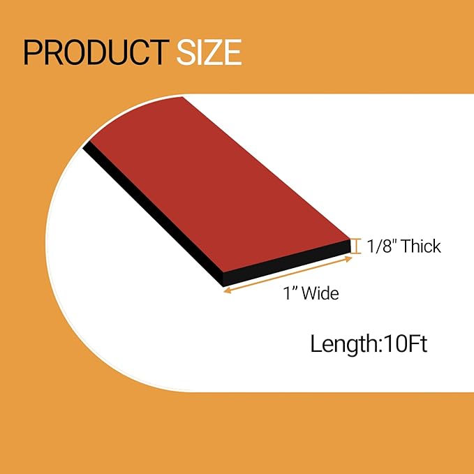 Rubber Seal Strips, Rubber Sheets, Rolls & Strips with Adhesive Backing for DIY Gaskets Material, Warehouse Sealing, Home Application Weather Striping (1” Wide x 1/8" Thick x 10' Long), Black