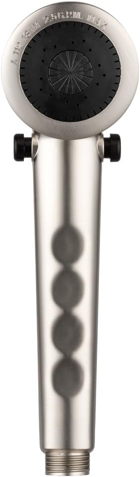 Dura Faucet DF-SA135-SN Economical Shower Head - Handheld Replacement RV Shower Head Wand - Universal Water Saving Shower Head with Flow Control Trickle Switch (Brushed Nickel)