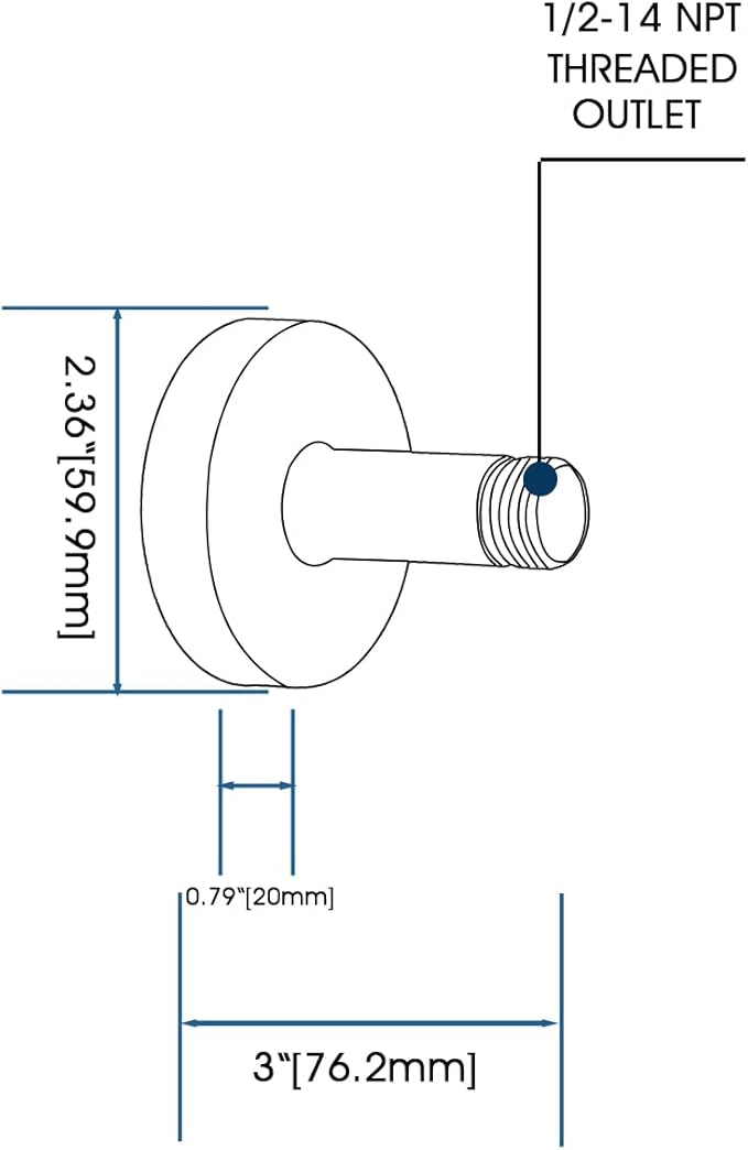 3 Inch Shower Arm with Flange and Stabilizer Bracket, Ceiling Mount Replacement Rain Shower Head 304 Stainless Steel Straight Arm For Fixed Shower Head, Matte Black