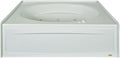 JACUZZI SIGNATURE Acrylic Skirted Jets with Heater Bathtub, Slip Resistant, Left Drain Placement, 60” (L) x 42” (W), Oval in Rectangle Design, Oyster