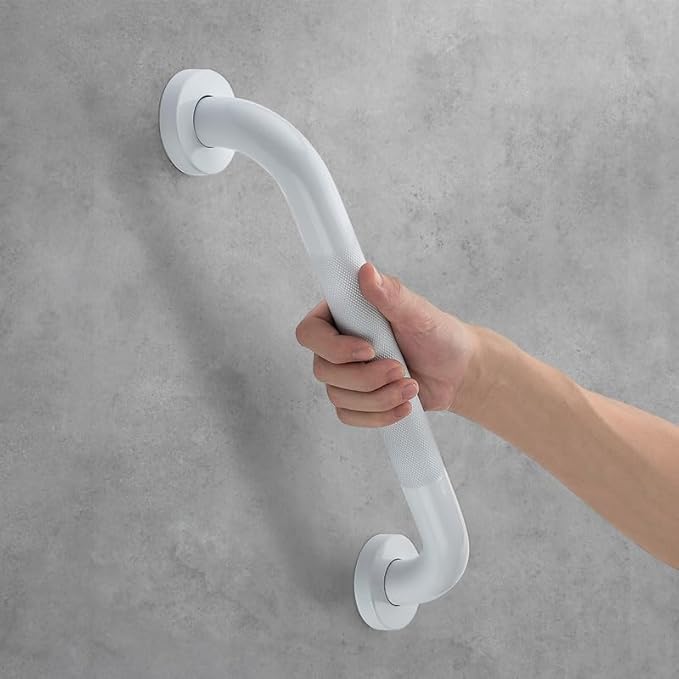 Grab Bars for Shower, 1 Pack 20-Inch Anti Slip Shower Handles for Elderly, Safety Shower Grab Bar, Stainless Steel Handicap Grab Bars for Bathroom (White 1" Diameter)