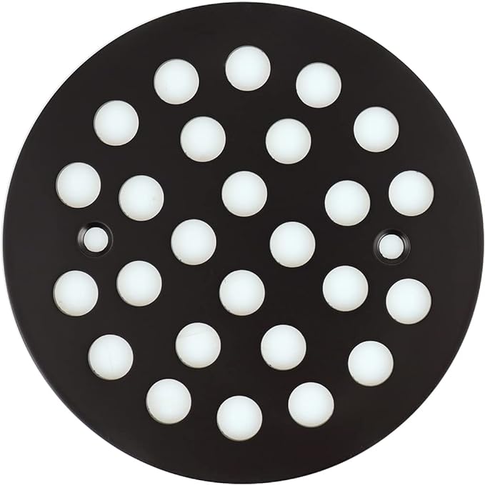 4-1/4 Inch Screw-in Round Floor Drain Cover Replacement Shower Drainer Grates (Black)