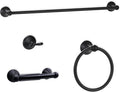 Bathroom Accessory Set,Matte Black Adjustable Expandable Towel Bar 4-Piece Bathroom Hardware Set Durable 24 inch Towel Rack Set Wall Mounted