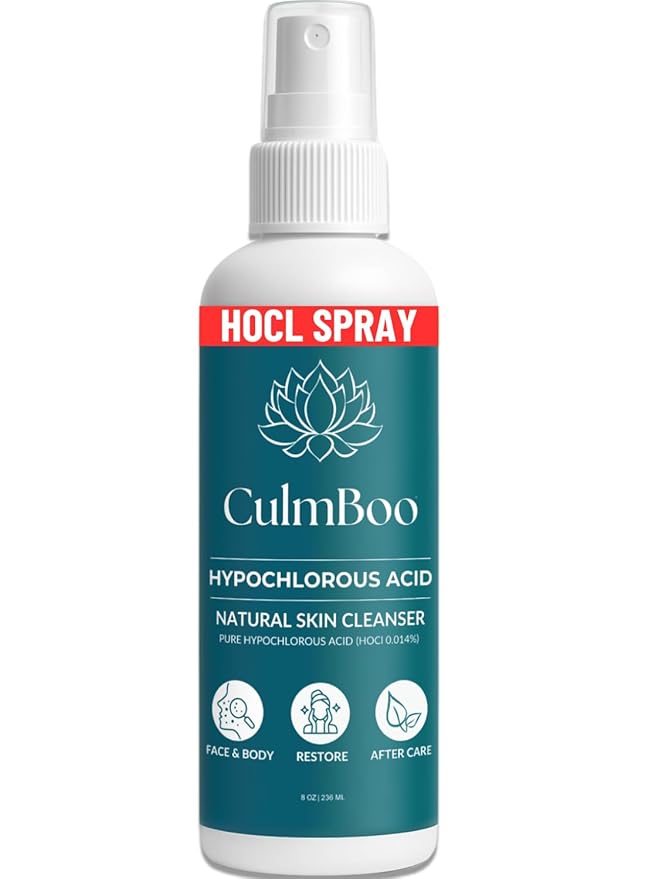 Hypochlorous Acid Spray for Face & Skin – HOCl Facial Toner & Hydrating Mist for Sensitive, Acne-Prone Skin – Soothing pH-Balanced Formula for Daily Refresh, Cleansing & Redness Support – 8 oz