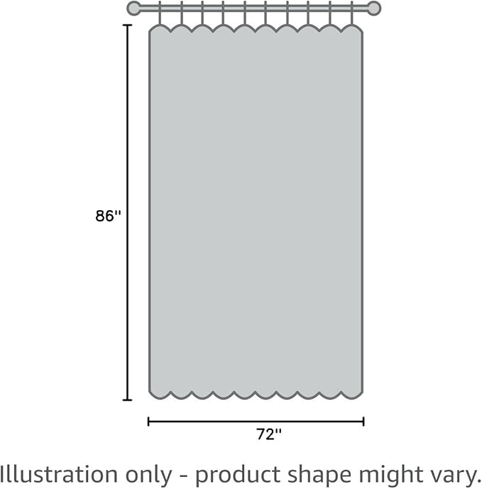 AooHome Extra Long 72x86 Inch Shower Curtain, Fabric Waffle Weave Decor Bath Curtain with Hooks, Weighted Hem, Heavy Weight, Water Repellent, White, 72 Width by 86 Height Inch