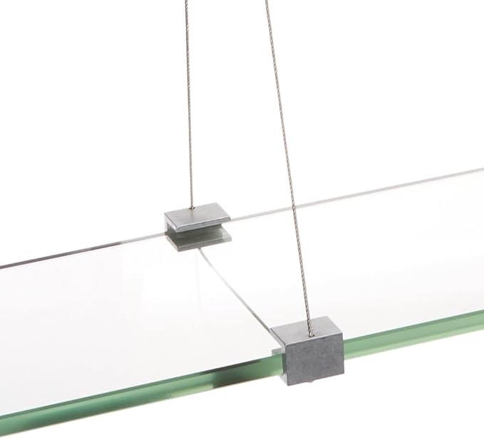 Spancraft Glass CR-6x24-Brushed Steel Crane Glass Shelf, Brushed Steel, 6" x 24"
