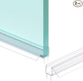 Shower Door Bottom Seal Strip, 2PCS Seal Strip, Ultra Clear PVC, 36" Length, Fits 10mm Thick Glass, Prevents Leaks, Easy Installation, No Adhesive Required (Ultra Clear, 36in for 3/8"(10mm) Door)