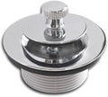Lift and Turn Bathtub Drain Stopper with ABS Plastic Bushing, Fits in 1-1/2 Inch or 1-3/8 Inch Inner Bathtub Shoe, Easy to Install, Plated Chrome