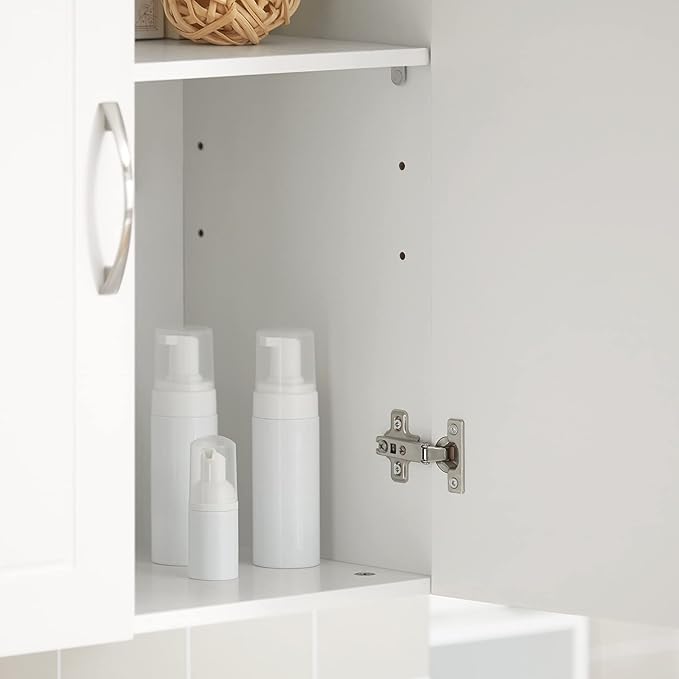 Haotian Wall Cabinet Laundry Room, Medicine Cabinet for Bathroom Kitchen Garage, Wall Storage Cabinet with Adjustable Shelf, White FRG231-W