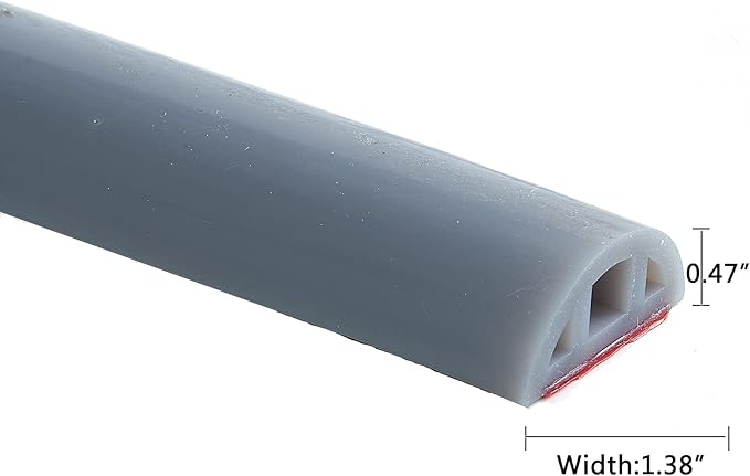 Bathroom Foldable Block water Stopper sealing strip shower threshold dam Self-adhesive silicone shower barrier (66 Inch-Gery)