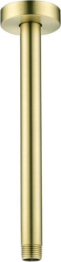 10 Inches Ceiling Mount Shower Arm and Flange, Brushed Gold