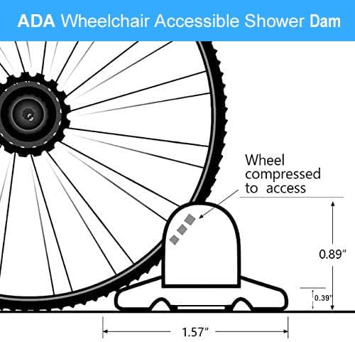 Duzzy 118 Inch Collapsible Shower Threshold Water Dam, Ideal for Wheelchair Accessible, Suitable for Accessibility ADA Handicap Showers