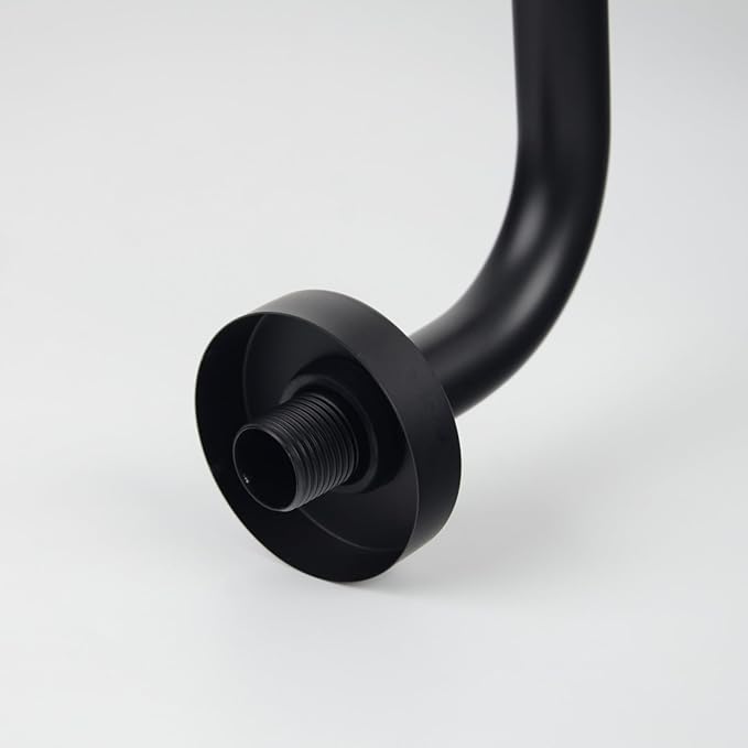 Shower Extension Arm, S shaped shower arm with Flange,Stainless Steel 13 Inch High Rise Shower Head Extender Arm,Matte Black,10Z3MK