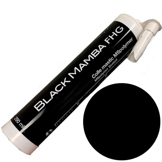 Black Mamba FHG High Tack - Superfast Mono Component Polymer Sealant Cartridge - Black, Single