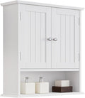 Bathroom Wall Cabinet, Bathroom Cabinet Wall Mount with 2 Doors and Open Shelf, Over The Toilet Wall Storage Cabinet, Bathroom Medicine Cabinet