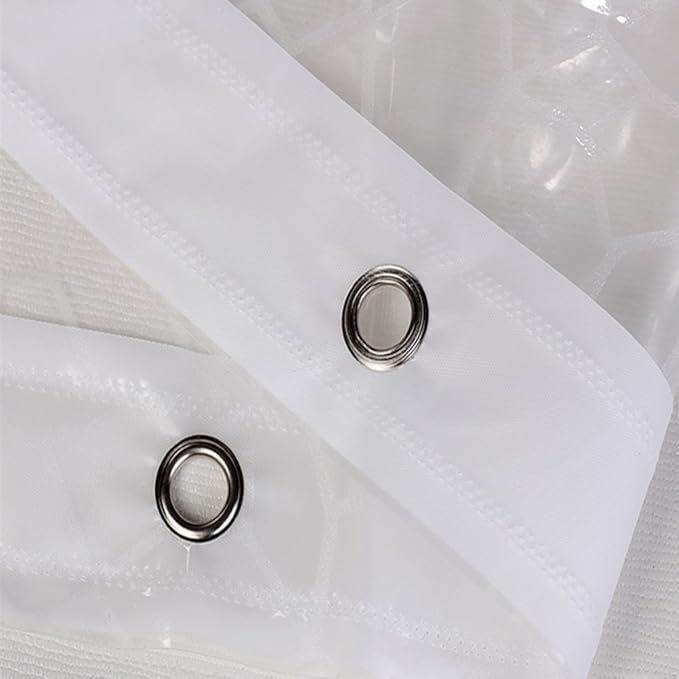 AooHome 48x72 Inch Stall Shower Curtain Liner, EVA 3D Water Cube Narrow Shower Curtain, Water Repellent Shower Liner, Heavy Duty, Semi Transparent