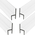 KC Hardware 85 Inch Frameless Shower Door Side Seal Strip, H-Type Glass Shower Door Seal Strip (180 Degree) for 1/4 Inch(4-6mm) Thick Glass, Water Guard That Prevents leaks, Ultra Clear (Pack of 4)