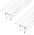 Shower Glass Door Side Seal, 2PCS 78 Inch Ultra Clear PVC Seal Strip with Long Sweep for 1/4"(6mm) Thick Framless Glass Door, to Stop Water Leakage