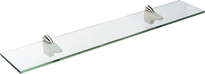 Spancraft Glass F-8x36-Brushed Steel Falcon Glass Shelf, Brushed Steel, 8" x 36"