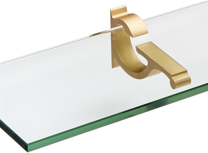 Spancraft Glass M-10x18-Brushed Bronze Monarch Glass Shelf, Brushed Bronze, 10" x 18"
