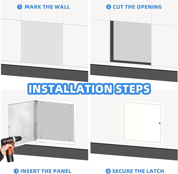 22" x 22" Metal Access Panel, 1MM Thickened Access Panel for Drywall, Aluminum Access Panel for Walls and Ceilings, Rust-Resistant and Easy-to-Install Drywall Access Panel