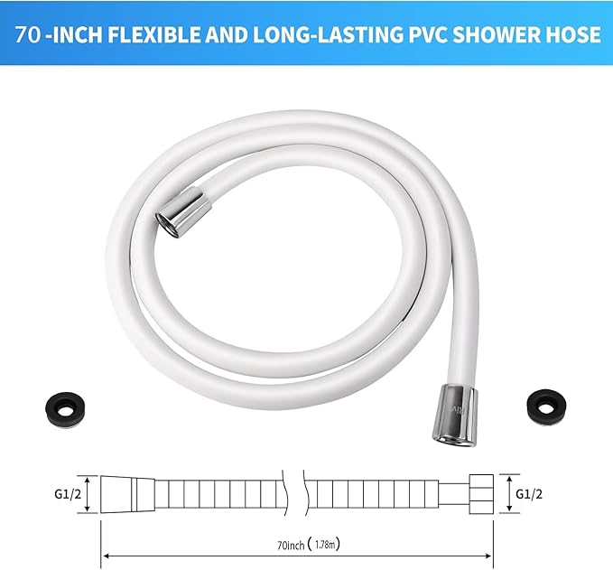 Extra Long Replacement Shower Hose Extension Handheld Shower Head Hose 70 Inches Flexible and Durable with Brass Insert and Nut rv shower head with hose
