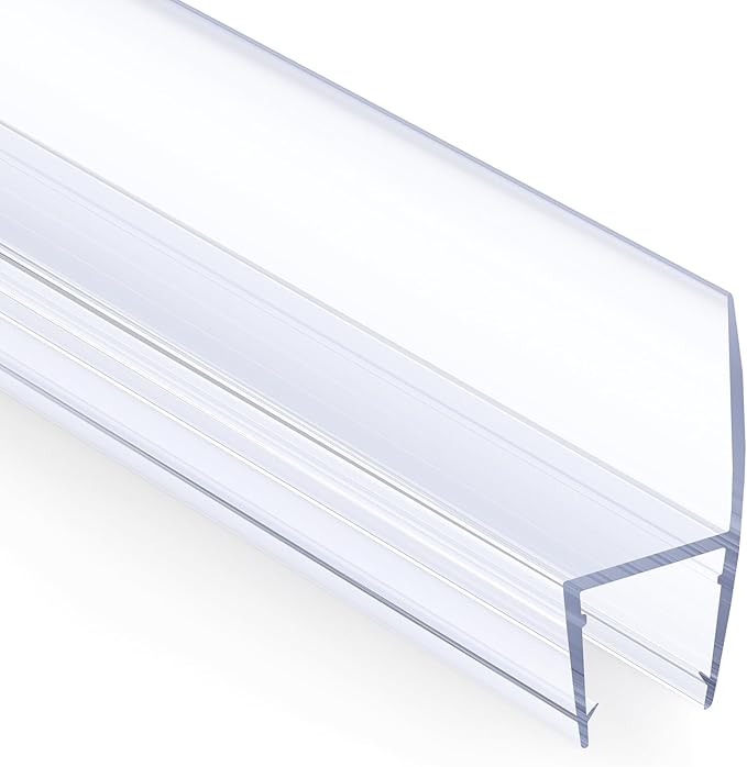 AmazerBath 5 PCS Shower Door Side Seal Strip for 1/2 Inch Glass - 15.75 Inches x 5, 5 Sections Segmented Shower Installation Kit, Frameless Glass Door Seal Strip