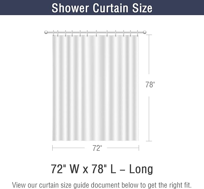 Gibelle Long Shower Curtain 72 x 78, Tall Sage Green Ombre, Waffle Weave Fabric, Water Repellent, Machine Washable