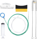 6pcs Auto Sunroof Drain Cleaning Tool, Include 5m/196.9in Long Tube Cleaner, Sponge, Syringe, Hose & Cleaning Brushes, Soft Pipe Cleaners for Car Wiper Sunroof Trunk Drains Hole