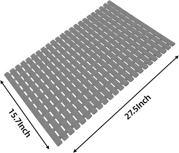 Anti-Slip Bath Bathtub Mat 27.5 x 15.7 inches Bathroom Anti-Slip Home Bathroom Shower Drain Slip-Resistant Suction Cup Mat Bathtub Massage Foot Mat Washable Quick-Dry