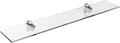 Spancraft Glass H-8x27-Brushed Steel Heron Glass Shelf, Brushed Steel, 8" x 27"
