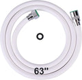 Aleasha Extra Long Shower Hose - 63 Inches Extension for Bathing, Toilet Cleaning, Dogs, Bathroom - White Handheld Shower Head Hose