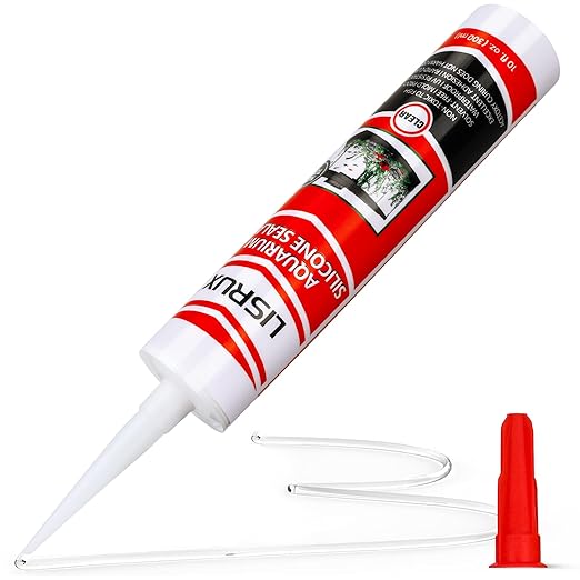 1 Pack Aquarium Silicone Clear Sealant, High Elasticity, Safe for Fish,Fast Curing Waterproof Aquarium Safe Silicone,10 Fl Oz Non-Toxic Fish Tank Safe Sealant,Strong Adhesion