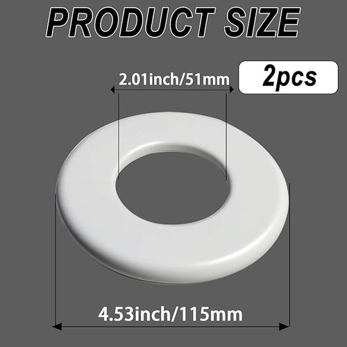 1 Pack Wall Split Flange for 2.01 Inch/51mm OD Pipe ABS Escutcheon Plate Self-Adhesive Round Plumbing Cover Plates for Water Pipe Faucet Decoration, White