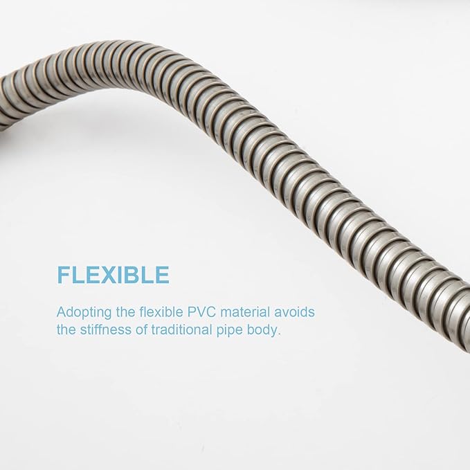 OFFO Shower Hose, 120 in Brushed Nickel Kink Free Stainless Steel Shower Hose Attachment Electroplating Handheld Head Flex Hoses Extension with Brass Insert & Nut for Pet Bathing Cleaning