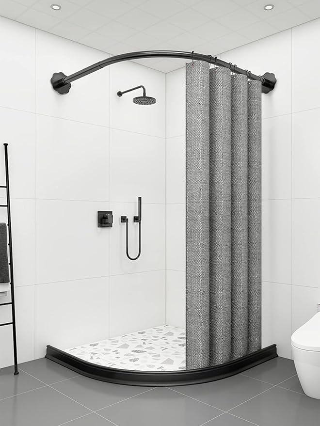 67Inch Collapsible Shower Threshold Water Dam 2" High Shower Barrier Water Stopper 2" Tall Shower Water Guard To Keep Water In Shower Dry And Wet Separation Bathroom Wheelchair Accessible Black