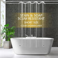 Short Size PEVA Plastic Shower Curtain Liner Premium Light Weight 47" x 64" Clear Bathroom Shower Showroom Curtain Liner with Rustproof Metal Gromments and Weighted Magnet