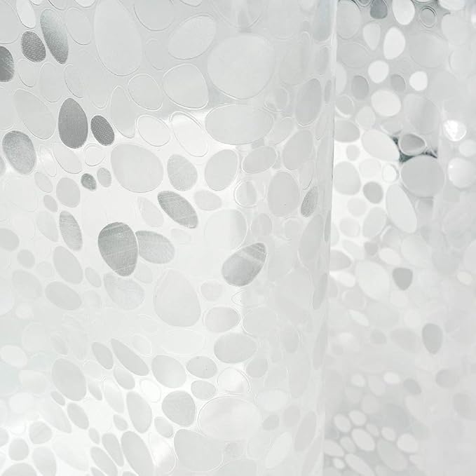 EurCross Extra Long Shower Curtain Liner 84 Inches Long,Weighted Bathroom Shower Curtain 72x84 Inch Liner with 5 Magnets, Heavy Duty, Semi Transparent, Cobblestone