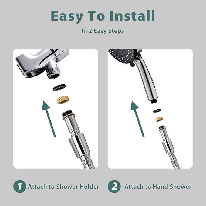 Chrome Shower Hose Replacement For Cleaning 59 Inches 304 Stainless Steel Shower Head Hoses High Pressure Bidet Hose Extension Flexible Showerhead Hoses Extra Long