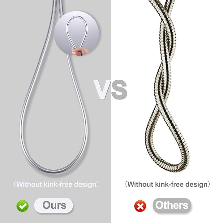 Aleasha Shower Hose, 81 Inches Extra Long Shower Head Hose Extension for Bathing Toilet Cleaning Dogs Bathroom Bathing Chrome Handheld Shower Hose