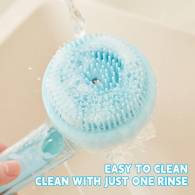 Pet Bath Brush,Dog Shampoo Brush Bubble Maker,New 2 in 1 Dog Bath Brush with Built-in Shampoo Dispenser,Bathing Dog Grooming Massage Brush for Showering Long and Short Haired Dogs and Cats(pink)