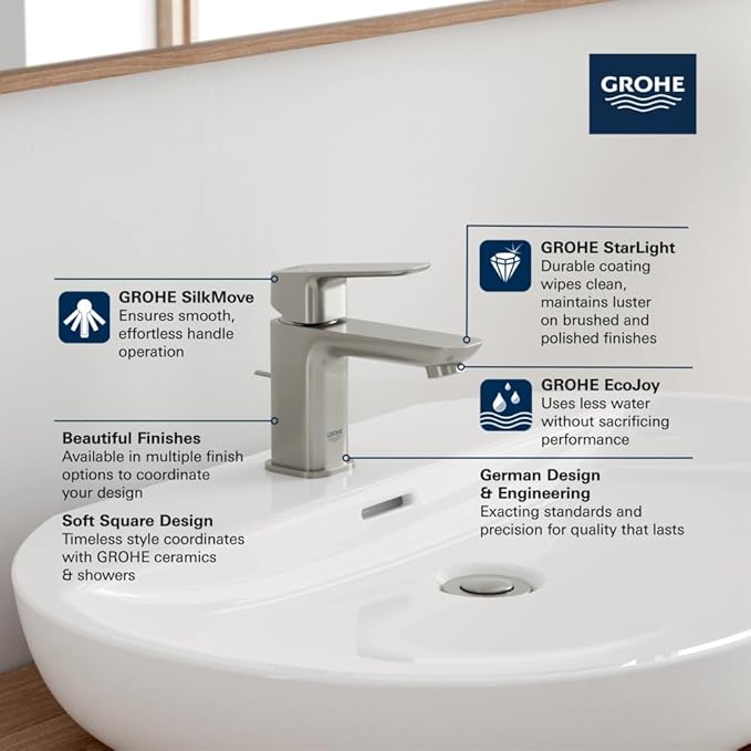 Grohe 1018972430 Cubeo Single Hole Single Handle XS-Size Bathroom Faucet, 1.2 GPM, Matte Black