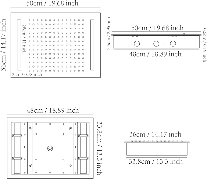 Shower System Polished Chrome Shower Faucet Set with 14X20 inch Shower Head, 6 PCS Body Jet and Handheld Shower, with Digital Temperature Display Function