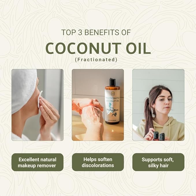 Fractionated Coconut Oil - Sourced Directly from our Farm Partner in the Philippines - Carrier Oil for Diluting Essential Oils, Body, Hair, and Skin Moisturizer - (4Gallons)